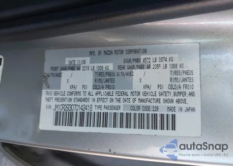 2007 Mazda Mazda5 Touring из США, поврежденный, VIN JM1CR293070142418